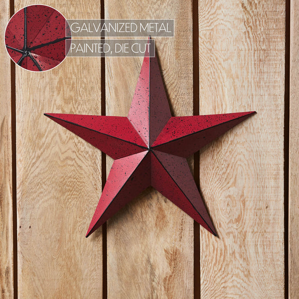 Metal Star Speckled Burgundy Distressed 12x12