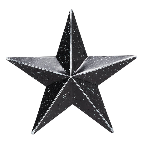 Metal Star Speckled Black Distressed 4x4