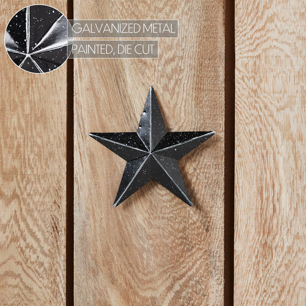 Metal Star Speckled Black Distressed 4x4