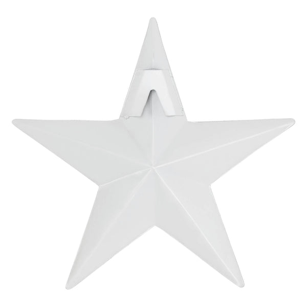 Faceted Metal Star White Wall Hanging 4x4