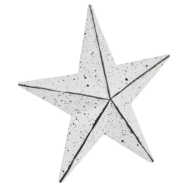 Faceted Metal Star White Wall Hanging 4x4