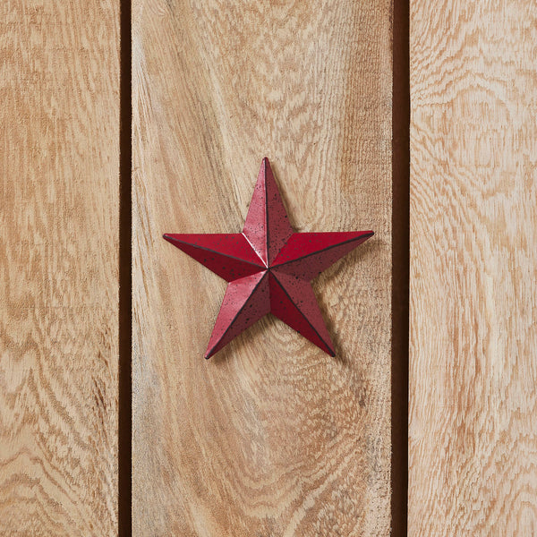 Faceted Metal Star Burgundy Wall Hanging 4x4
