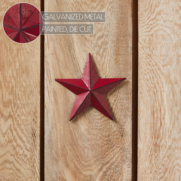 Metal Star Speckled Burgundy Distressed 4x4