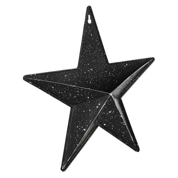 Metal Star Speckled w/ Pocket Black Distressed 12x12