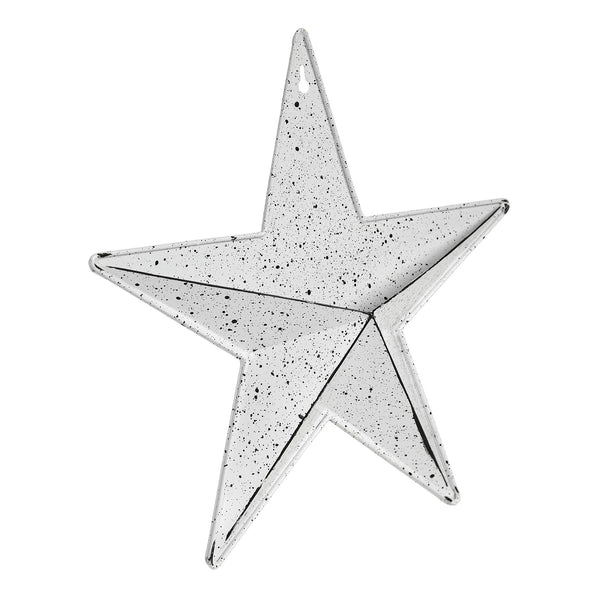 Metal Star Speckled w/ Pocket White Distressed 12x12