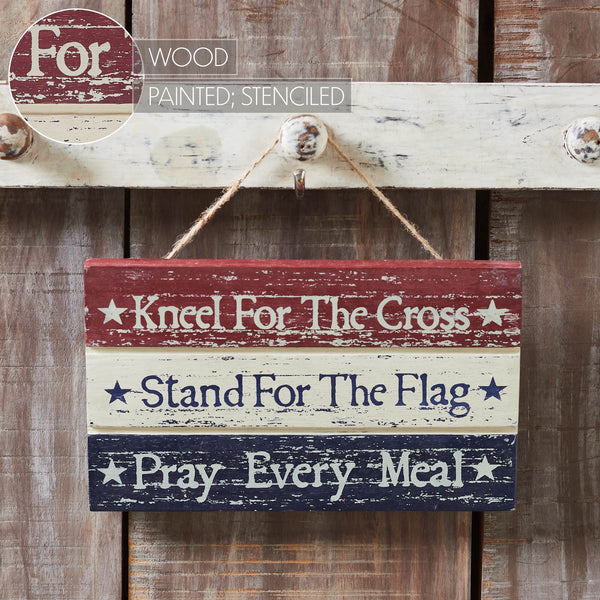 Kneel Stand Pray Wooden Sign 5.25x9x0.75