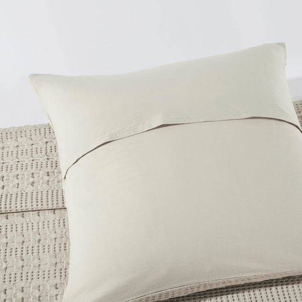 VHC Brands Waffle Weave Natural Pillow Covers 24x24 (Set of 2) - Farmhouse Boho Decorative Throw Pillow Shams for Bedroom & Living Room Decor