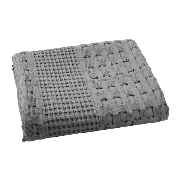 VHC Brands Waffle Weave Dark Gray Body Pillow Cover - 20x54 Inch Decorative Throw Pillow Sham for Farmhouse, Boho Bedroom Decor