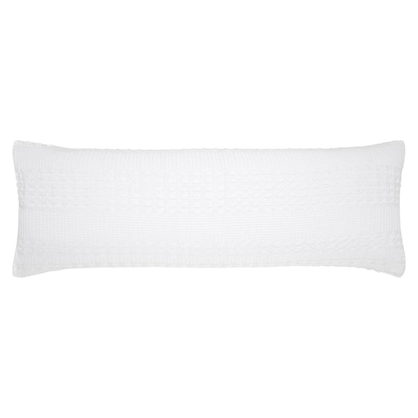 VHC Brands Waffle Weave White Body Pillow Cover, 20x54 - Farmhouse Boho Decorative Pillow Cover / Sham