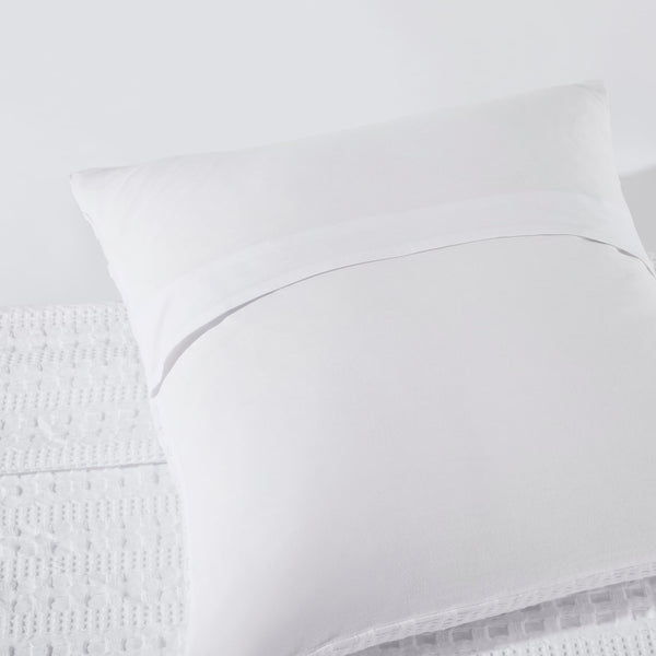 VHC Brands Waffle Weave White Pillow Cover Set (2-Pack) - 24x24 Farmhouse Boho Decorative Throw Pillow Shams for Bedroom & Living Room Decor