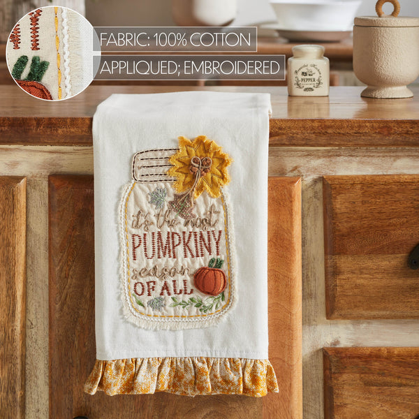 Fall Autumn Pumpkin Kitchen Dish Towel 19x28 Decorative Harvest Tea Towel Decor