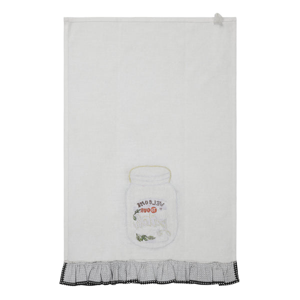 Welcome to Our Patch Farmhouse Cotton Kitchen Tea Towel, 19x28 Absorbent Fall Harvest Decorative Dish Towel