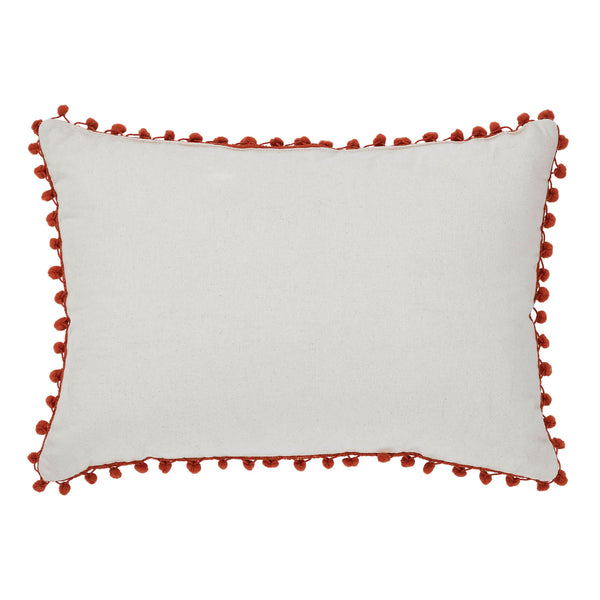 Grateful Pom Pom Decorative Throw Pillow 14x20 Cozy Oblong Accent for Living Room & Bedroom Decor