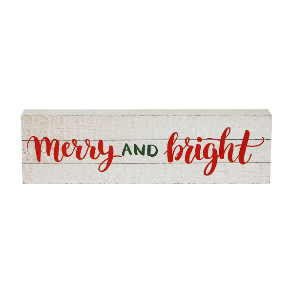 Merry and Bright Block Sign 3x10