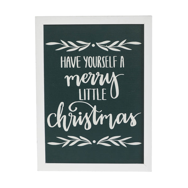 Have Yourself A Merry Little Christmas Green Wall Hanging Sign 15x11