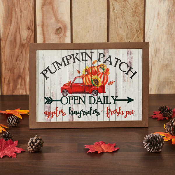 Farmhouse Shiplap Red Truck Pumpkin Patch Wall Sign 10x14 Autumn Harvest Home Decor