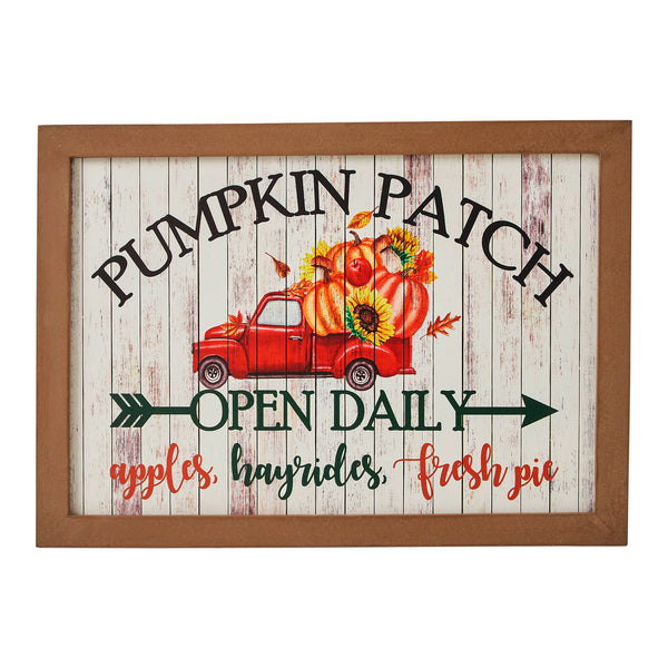 Farmhouse Shiplap Red Truck Pumpkin Patch Wall Sign 10x14 Autumn Harvest Home Decor