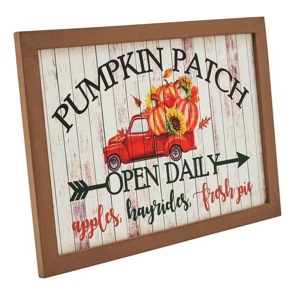 Farmhouse Shiplap Red Truck Pumpkin Patch Wall Sign 10x14 Autumn Harvest Home Decor