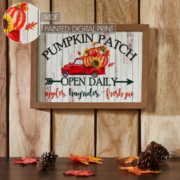 Farmhouse Shiplap Red Truck Pumpkin Patch Wall Sign 10x14 Autumn Harvest Home Decor