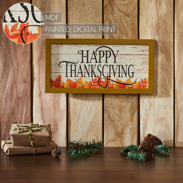 Shiplap Rustic Thanksgiving Wall Sign, Fall Autumn Leaves Farmhouse Home Decor Plaque 8x16