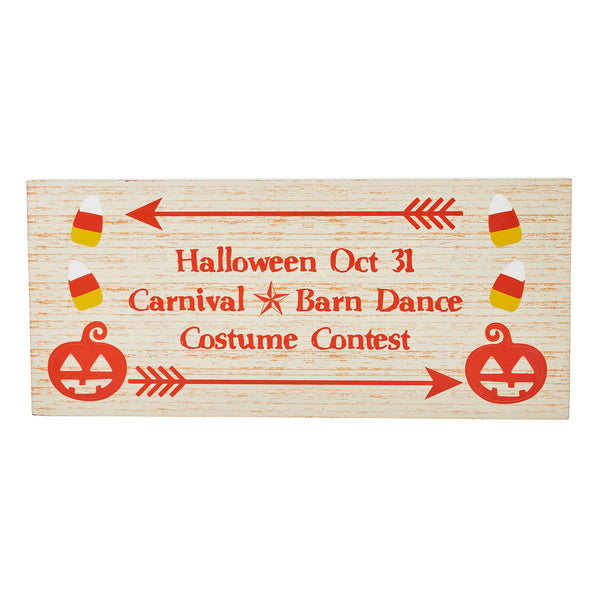 Halloween Carnival Theme Spooky Funhouse MDF Wood Wall Decor Sign 7x16x1 Inch Seasonal Party Decoration