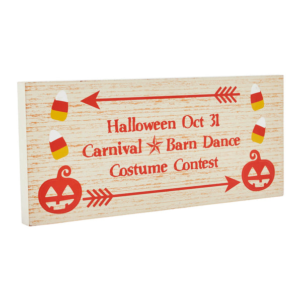 Halloween Carnival Theme Spooky Funhouse MDF Wood Wall Decor Sign 7x16x1 Inch Seasonal Party Decoration