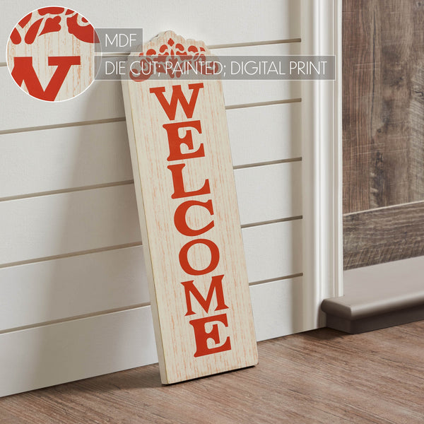 Welcome Harvest Fall Wall Sign 18x6 Inch Rustic MDF Home Decor Plaque Autumn Entryway Wall Art