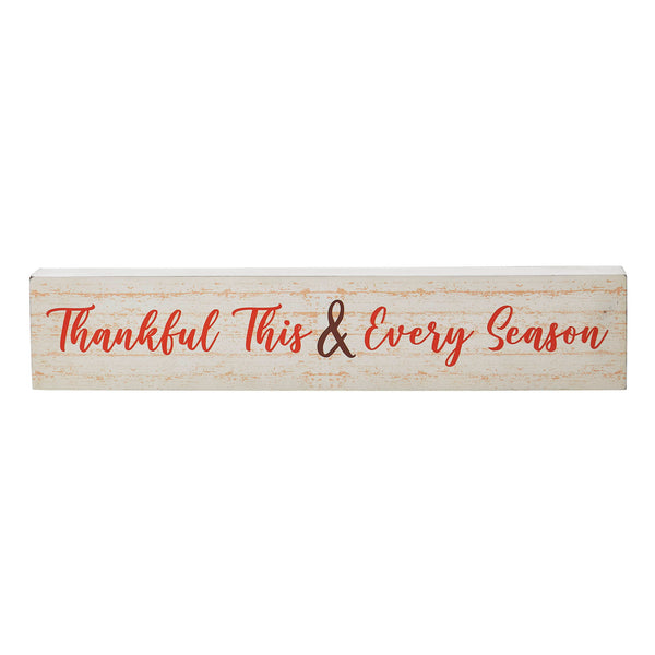 Thankful Gratitude MDF Wall Sign Cream Finish Home Decor Plaque Inspirational 3x15 Inch