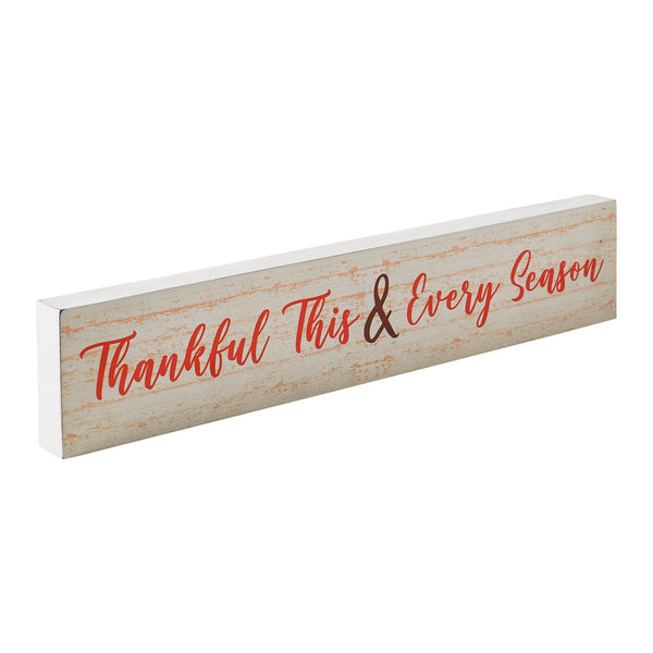 Thankful Gratitude MDF Wall Sign Cream Finish Home Decor Plaque Inspirational 3x15 Inch