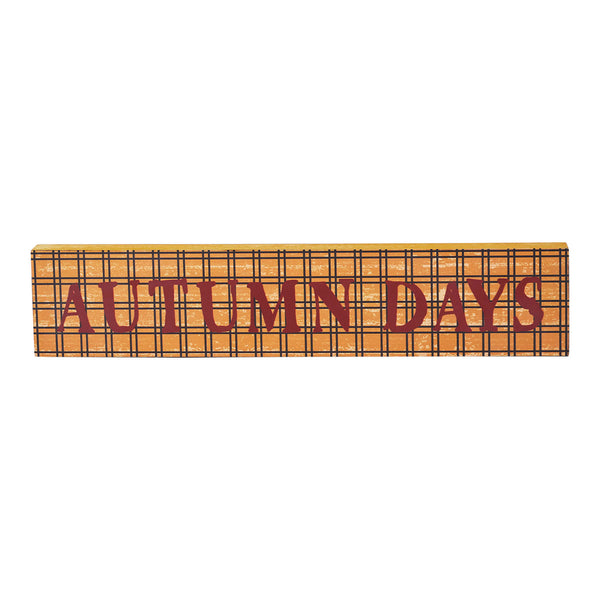 Autumn Days Farmhouse Fall Wall Sign 3x14 Burgundy & Mustard Rustic MDF Decor