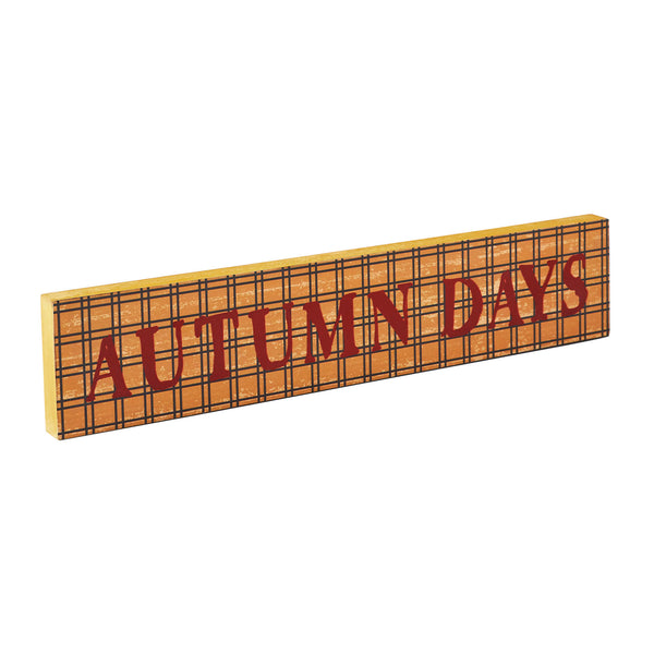 Autumn Days Farmhouse Fall Wall Sign 3x14 Burgundy & Mustard Rustic MDF Decor