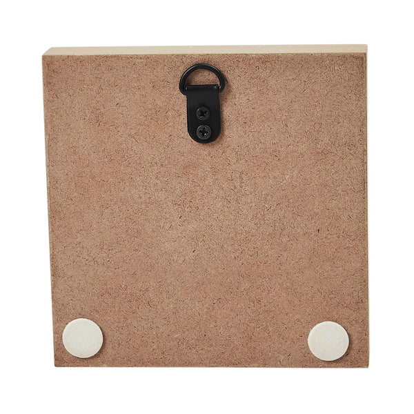 Primitive Burgundy Star MDF Wood Sign 5x5 Inch Tan Farmhouse Wall & Shelf Decor Plaque