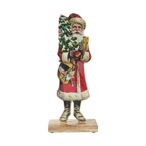 Vintage Nostalgic Santa Christmas Tree Figurine 12x5x2
