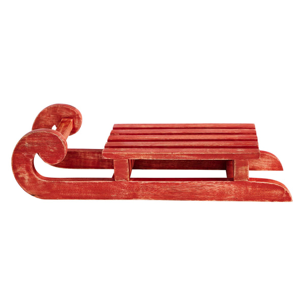 Red Sled Wooden Figurine 16x6x2.75