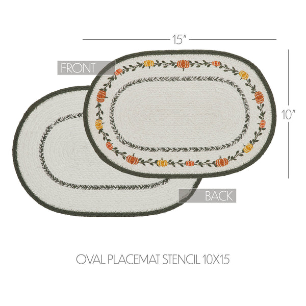 Fall Pumpkin Bounty Oval Placemat Stencil 10x15 Reusable DIY Craft & Table Decor Template