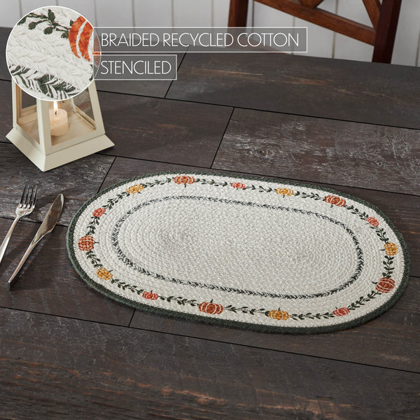 Fall Harvest Pumpkin Oval Placemat 13x19 Farmhouse Stencil Table Mat