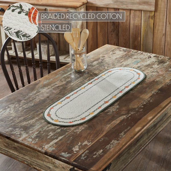 Autumn Harvest Pumpkin Stenciled Table Runner 12x36 Fall Seasonal Dining Decor