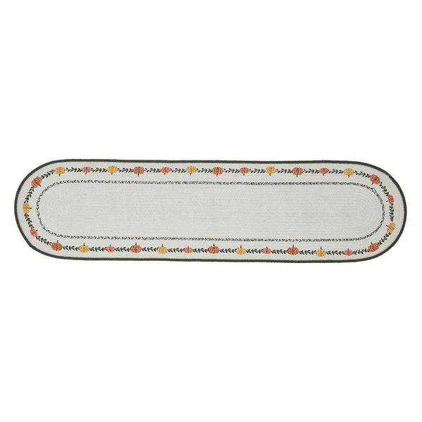 Autumn Harvest Pumpkin Stencil Table Runner 12x48 Farmhouse Fall Kitchen Dining Decor