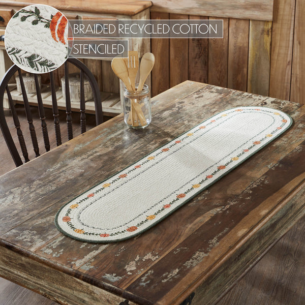 Autumn Harvest Pumpkin Stencil Table Runner 12x48 Farmhouse Fall Kitchen Dining Decor