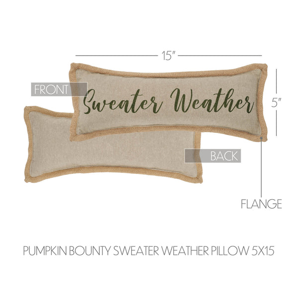 Cozy Fall Farmhouse Pumpkin Bounty Throw Pillow 5x15 Decorative Accent