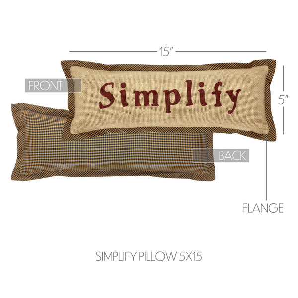 VHC Brands Raven Harvest Simplify Farmhouse Rustic Decorative Lumbar Throw Pillow, 5x15 Inch
