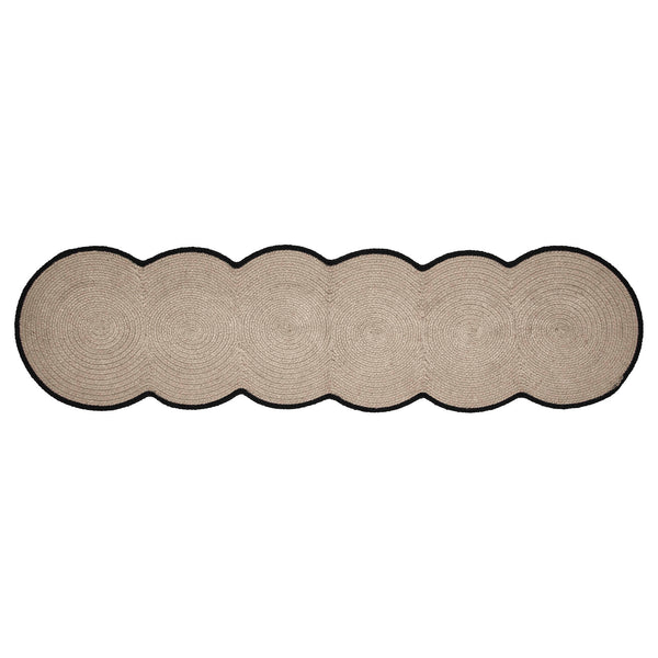 VHC Brands Raven Harvest Simplify Stencil Farmhouse Cotton Table Runner, Black Tan, 12x48 Inch