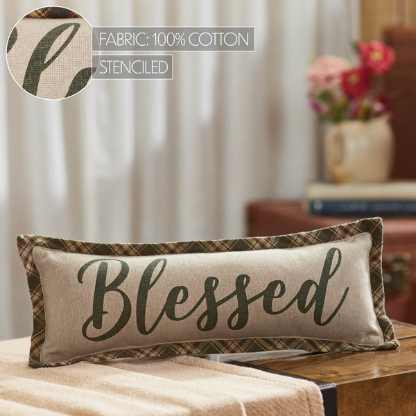 VHC Brands Harvest Blessings Fall Farmhouse Lumbar Accent Pillow 5x15 Country Home Decor