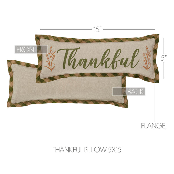 Harvest Blessings Thankful Decorative Fall Throw Pillow Autumn Home Decor Accent Cushion 5x15 Inch