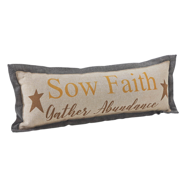 Harvest Blessings Farmhouse Lumbar Pillow 5x15 Inspirational Faith & Abundance Rustic Fall Decorative Accent