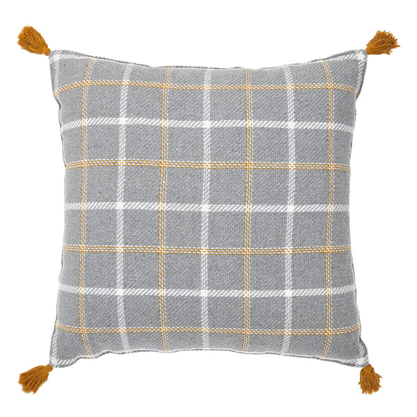 Harvest Blessings Farmhouse Rustic Woven Plaid Decorative Throw Pillow 18x18, Autumn Fall Accent