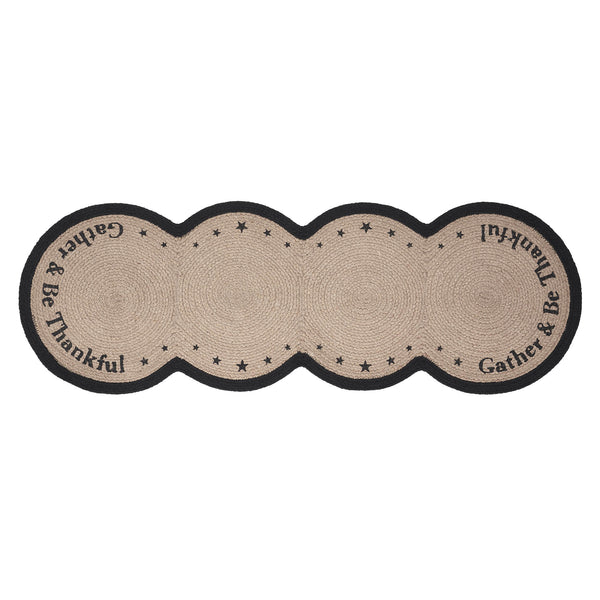 Harvest Blessings Gather Be Thankful Stenciled Farmhouse Fall Thanksgiving Table Runner 12x36 Decor