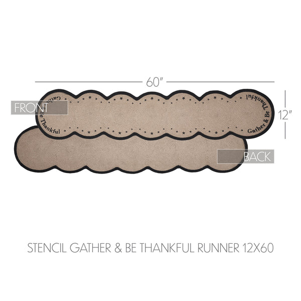 12x60 Harvest Blessings Stenciled Table Runner Gather & Be Thankful Autumn Fall Thanksgiving Dining & Home Decor