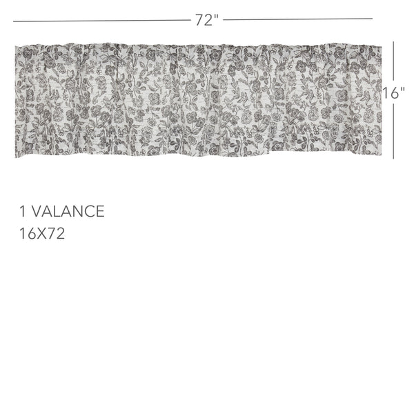 Gray Gables Floral Valance w/out Header 16Lx72W