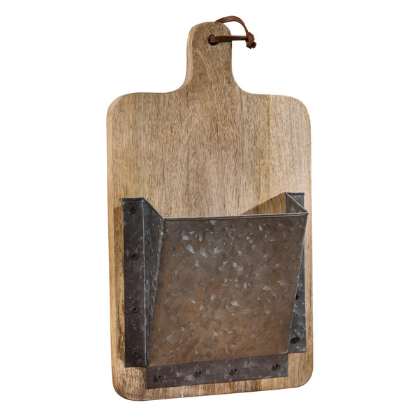 Cutting Board Wall Pocket – Rustic Farmhouse Wall Organizer